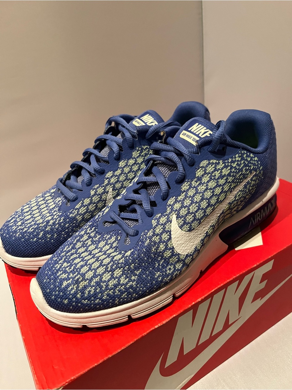 Blue Nike Air Max Sequent 2 Running Sneakers | Women’s Size 8